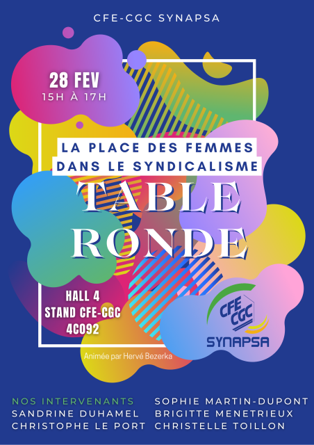 Affiche table ronde   la place des femmes dans le syndicalisme